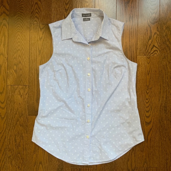 VAN HEUSEN Sleeveless Striped Blouse. Size M. - Picture 1 of 7